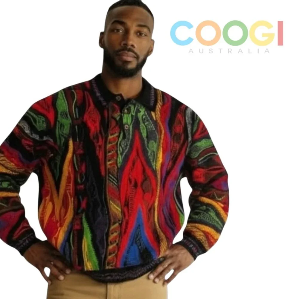 COOGI Australia Rare Vintage Hip-Hop Biggie Smalls 3D Knit Multicolor Sweater - Picture 11 of 17